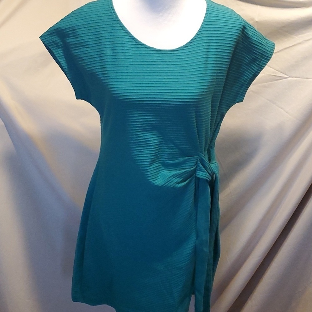 Saturday Sunday Anthro Green Textured Wrap Dress SZ LG